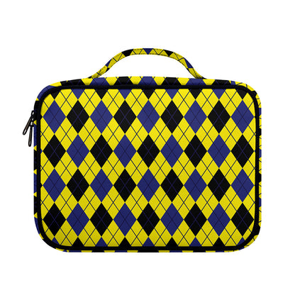 Yellow Blue And Black Argyle Print Briefcase Bible Bag