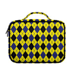 Yellow Blue And Black Argyle Print Briefcase Bible Bag