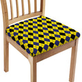 Yellow Blue And Black Argyle Print Chair Cushion Cover