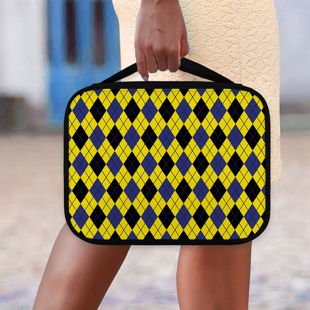Yellow Blue And Black Argyle Print Classic Bible Case