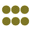 Yellow Blue And Black Argyle Print Coaster Set