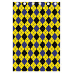 Yellow Blue And Black Argyle Print Curtain