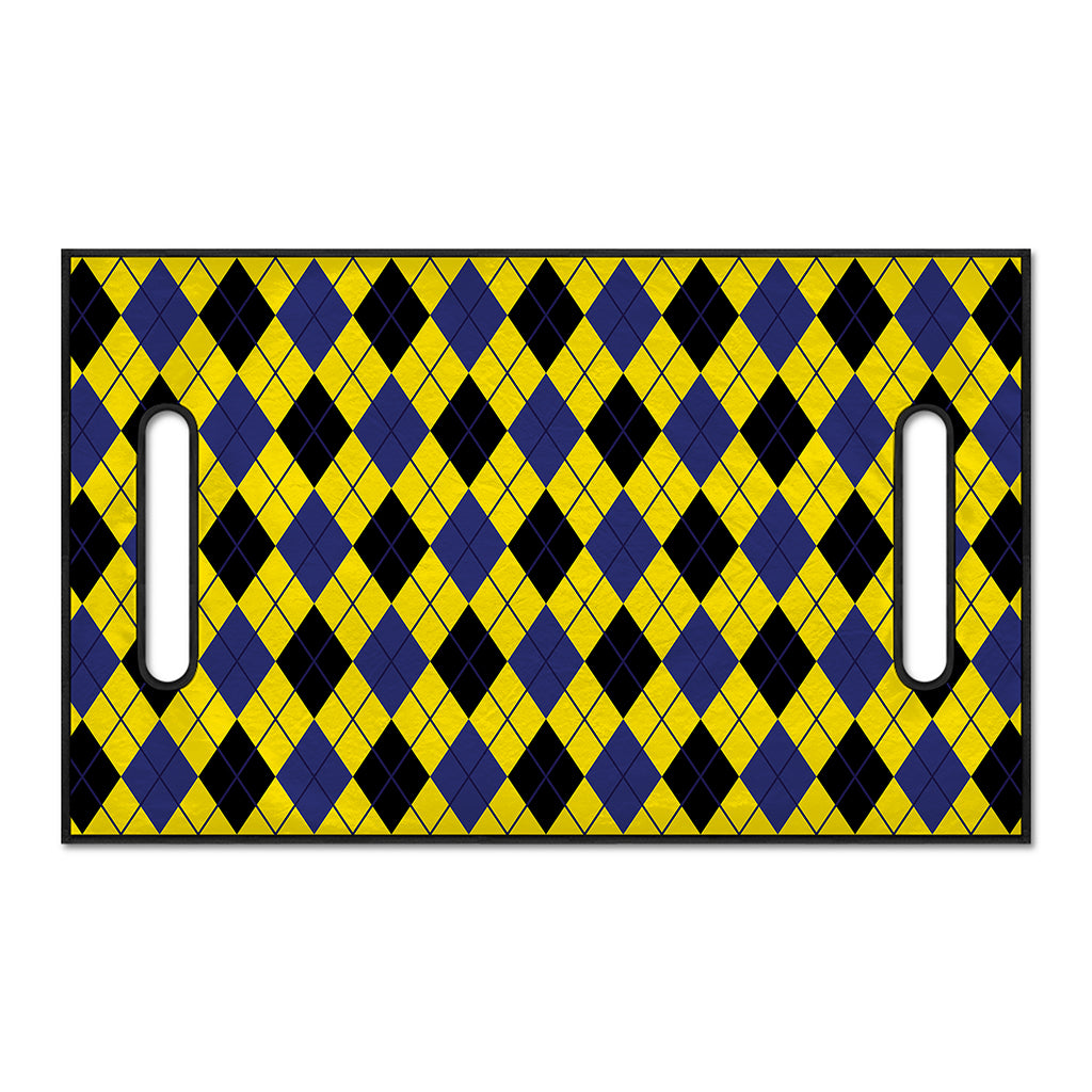 Yellow Blue And Black Argyle Print Golf Cart Seat Cover