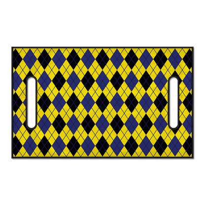Yellow Blue And Black Argyle Print Golf Cart Seat Cover