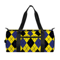 Yellow Blue And Black Argyle Print Gym Bag
