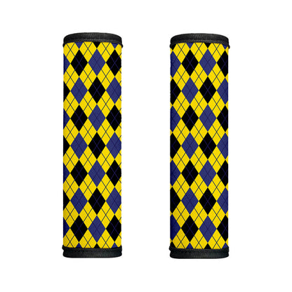 Yellow Blue And Black Argyle Print Handle Covers