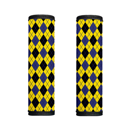 Yellow Blue And Black Argyle Print Handle Covers