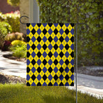 Yellow Blue And Black Argyle Print House Flag