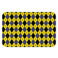 Yellow Blue And Black Argyle Print Indoor Door Mat