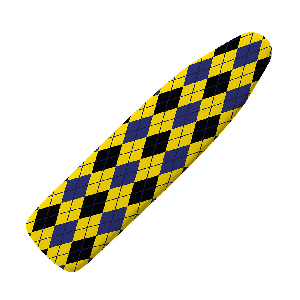 Yellow Blue And Black Argyle Print Ironing Board Cover