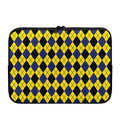 Yellow Blue And Black Argyle Print Laptop Sleeve