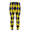 Yellow Blue And Black Argyle Print Men's Leggings