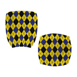 Yellow Blue And Black Argyle Print Office Chair Cover