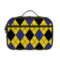 Yellow Blue And Black Argyle Print Portable Lunch Bag