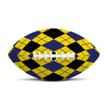 Yellow Blue And Black Argyle Print Rugby Ball