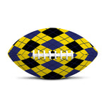 Yellow Blue And Black Argyle Print Rugby Ball