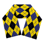 Yellow Blue And Black Argyle Print Scarf