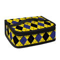 Yellow Blue And Black Argyle Print Small Lunch Bag