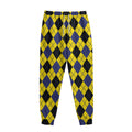 Yellow Blue And Black Argyle Print Sweatpants