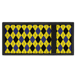 Yellow Blue And Black Argyle Print Trifold Wallet