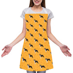 Yellow Boston Terrier Pattern Print Adjustable Apron