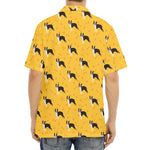 Yellow Boston Terrier Pattern Print Aloha Shirt