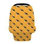 Yellow Boston Terrier Pattern Print Baby Seat Cover