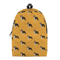 Yellow Boston Terrier Pattern Print School Backpack