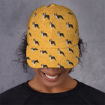 Yellow Boston Terrier Pattern Print Baseball Cap