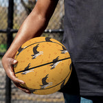 Yellow Boston Terrier Pattern Print Basketball