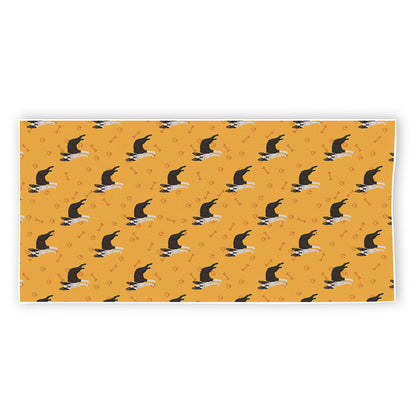 Yellow Boston Terrier Pattern Print Beach Towel
