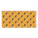 Yellow Boston Terrier Pattern Print Beach Towel