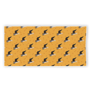 Yellow Boston Terrier Pattern Print Beach Towel