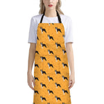 Yellow Boston Terrier Pattern Print Bib Apron With Pocket