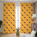 Yellow Boston Terrier Pattern Print Dimout Pencil Pleat Curtains