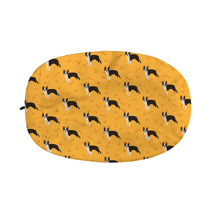 Yellow Boston Terrier Pattern Print Car Side Mirror Covers