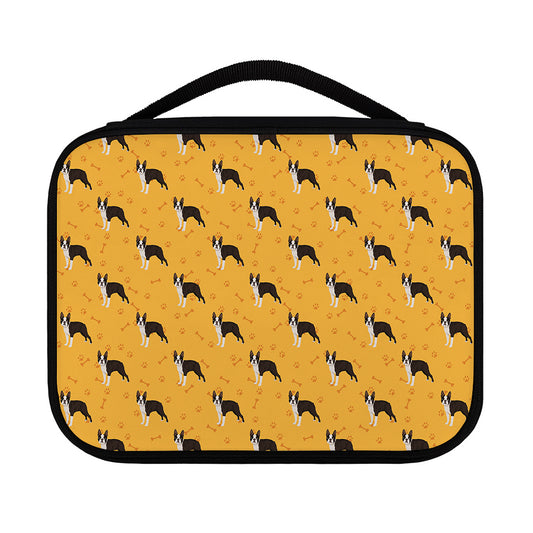 Yellow Boston Terrier Pattern Print Classic Bible Case