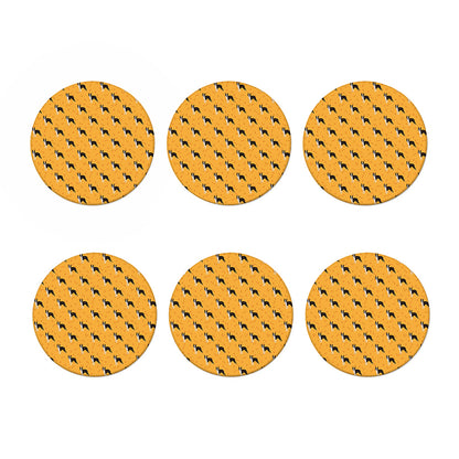 Yellow Boston Terrier Pattern Print Coaster Set