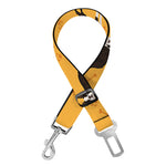 Yellow Boston Terrier Pattern Print Dog Seat Belt