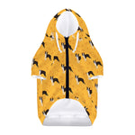 Yellow Boston Terrier Pattern Print Dog Zip Up Hoodie