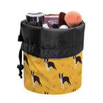 Yellow Boston Terrier Pattern Print Drawstring Makeup Bag