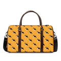Yellow Boston Terrier Pattern Print Duffel Bag