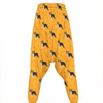 Yellow Boston Terrier Pattern Print Hammer Pants