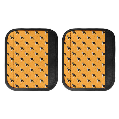 Yellow Boston Terrier Pattern Print Handle Covers