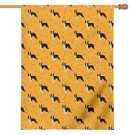 Yellow Boston Terrier Pattern Print House Flag