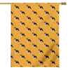 Yellow Boston Terrier Pattern Print House Flag