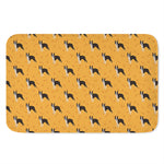 Yellow Boston Terrier Pattern Print Indoor Door Mat