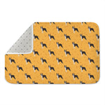 Yellow Boston Terrier Pattern Print Indoor Door Mat