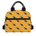 Yellow Boston Terrier Pattern Print Insulated Lunch Bag