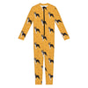 Yellow Boston Terrier Pattern Print Jumpsuit